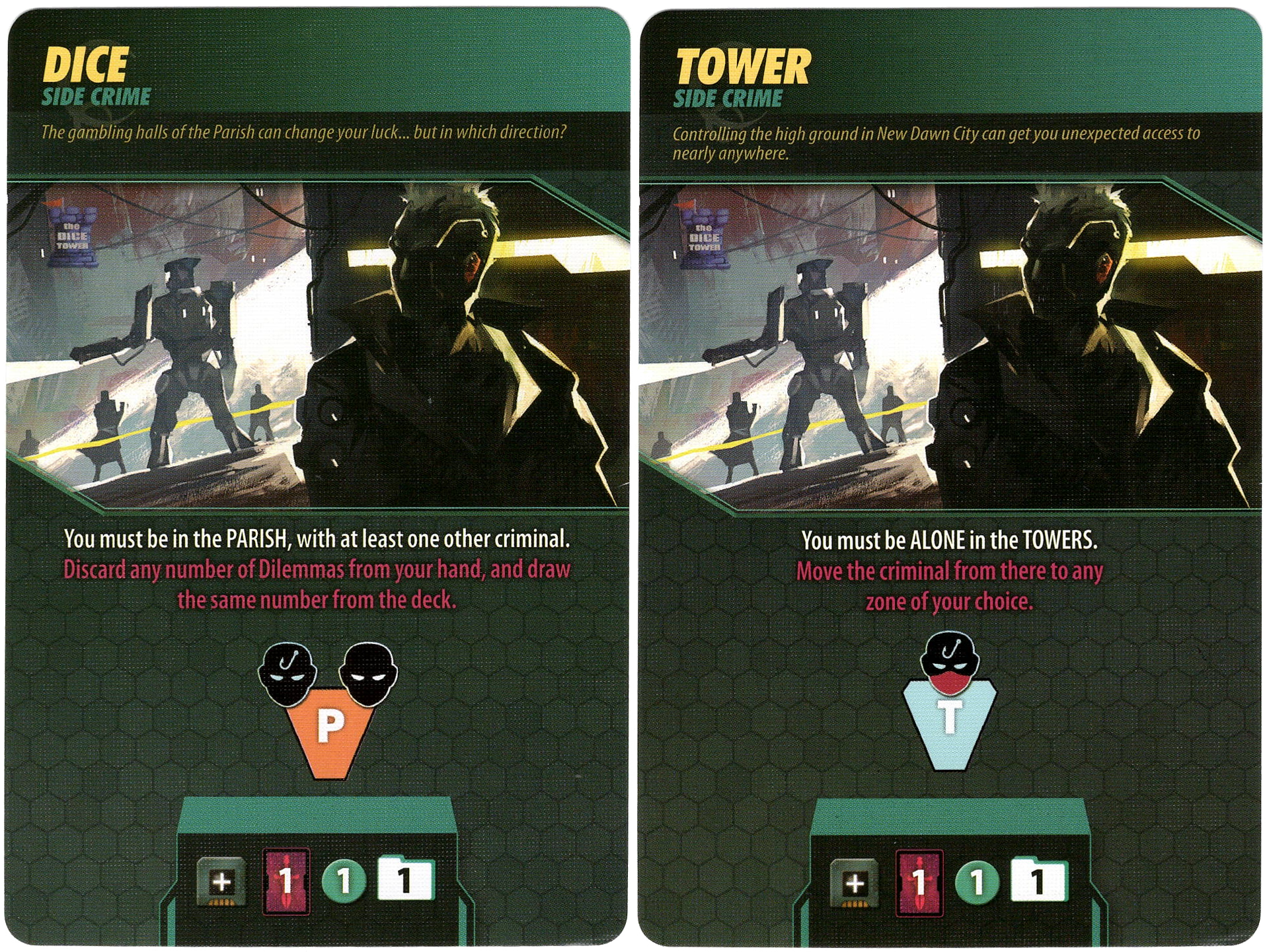 In Too Deep: Dice Tower Side Crime Promo Cards