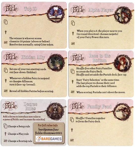 Fickle: Decree Rules Promo Cards